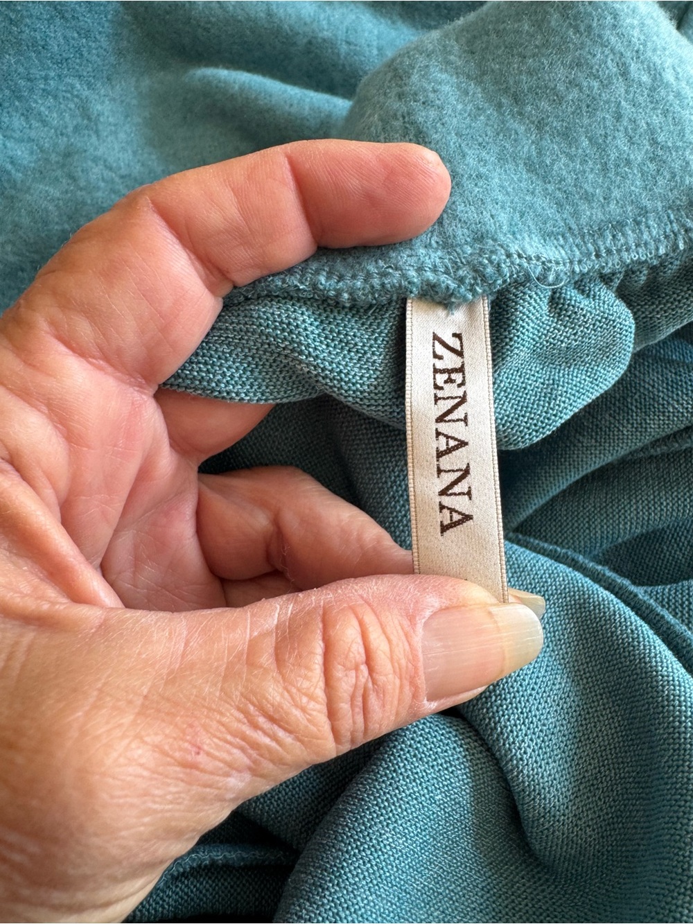 NWOT Zenana Brushed Hacci wide leg pants Dusty Teal size small - Picture 5 of 7